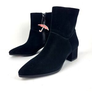 Blondo Amy Waterproof Black Suede Ankle Boots Block Heel Zip Up Size 6M
